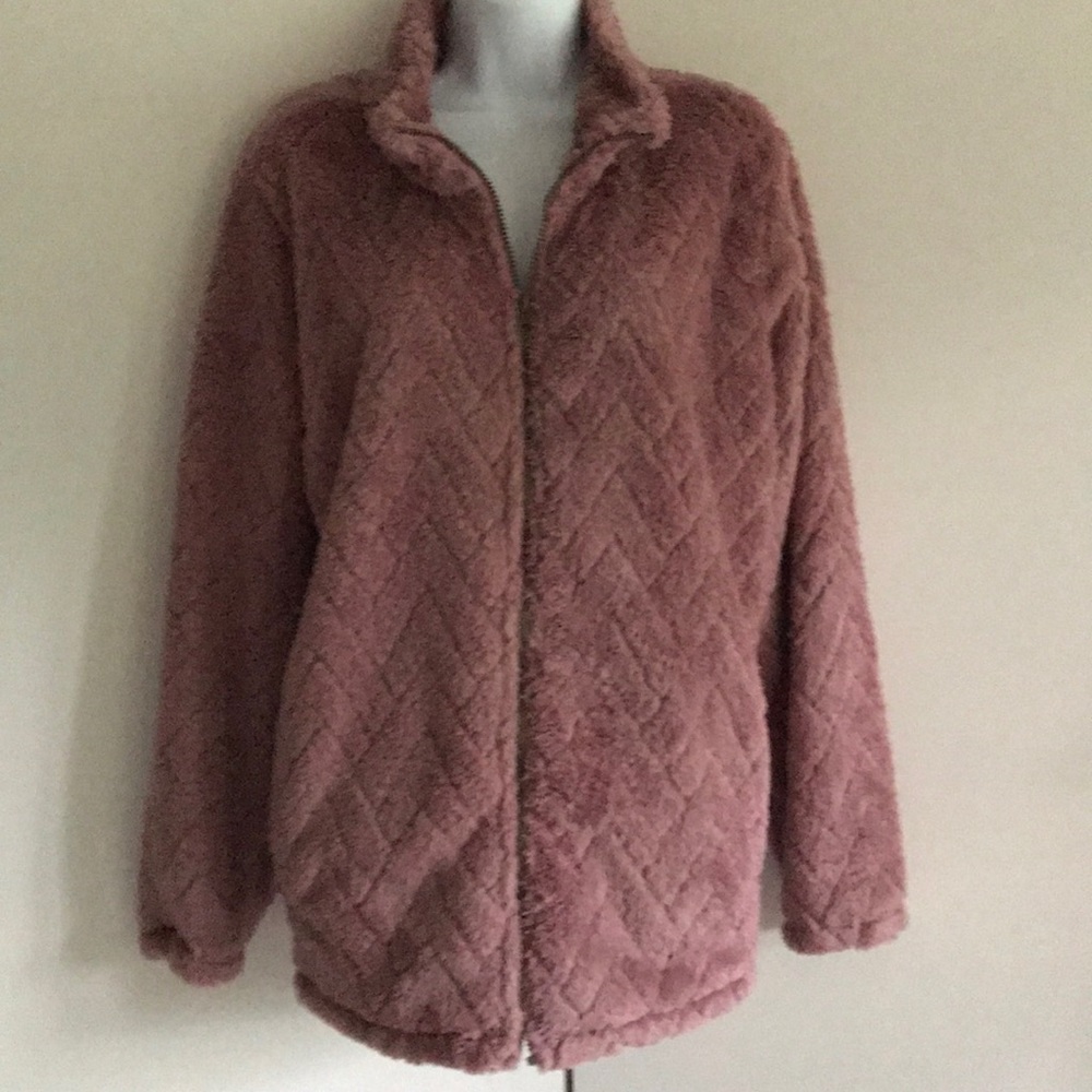 NWT- extra soft dusty rose Sherpa style jacket XXL